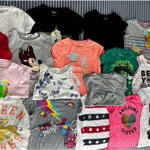 Bundle 22pc Girls TShirts Size 5-6 H&M, Disney, Cat&Jack, other brands
